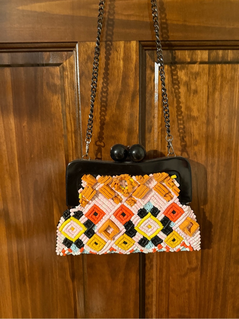 Like new Zara beaded sequence, clutch / Crossbody purse bag kiss lock